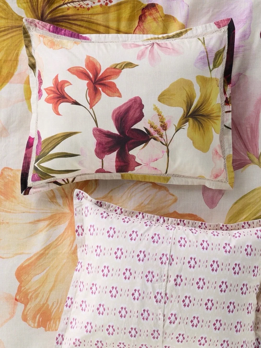 New Anthropologie Floral Print Pillowcase Sham multicolor standard cotton slub